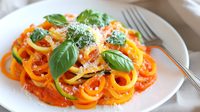 Gemüsenudeln mit Tomatensauce