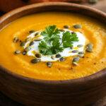 Kürbissuppe mit Karotten und Kartoffeln