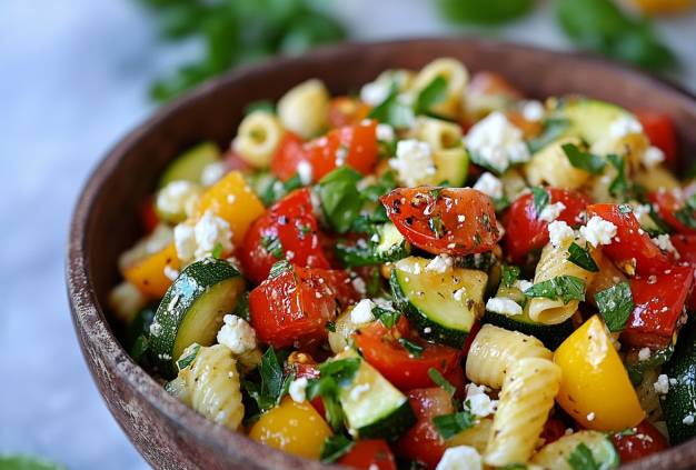 Nudelsalat mit Ofengemüse