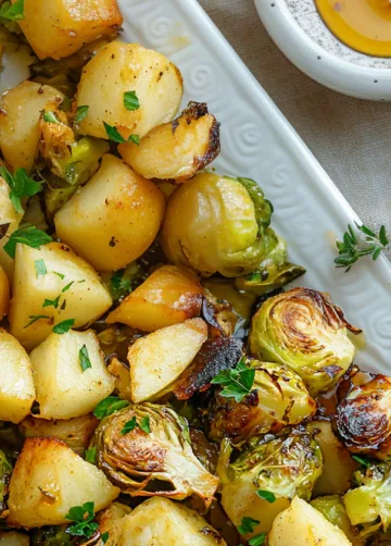 Gebackener Rosenkohl mit Honig und Apfelstücken - Ein einfaches Rezept für die ganze Familie