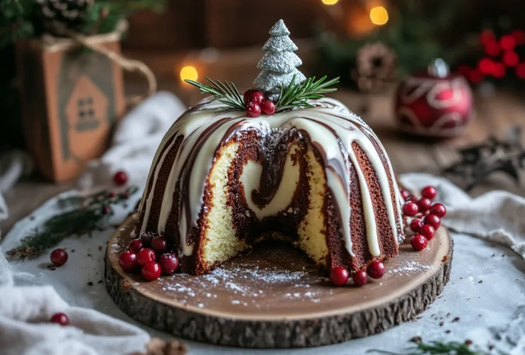 Weihnachtlicher Mamorkuchen