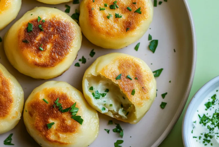 Gefüllte Kartoffelbällchen mit Frischkäse und Kräutern