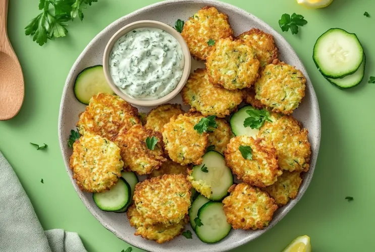 Zucchini-Puffer mit Kräuterquark