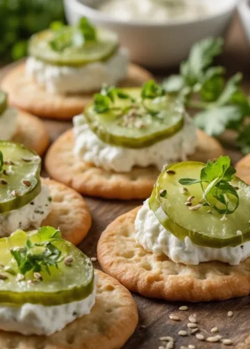 Knusprige Gewürzgurken-Cracker-Häppchen