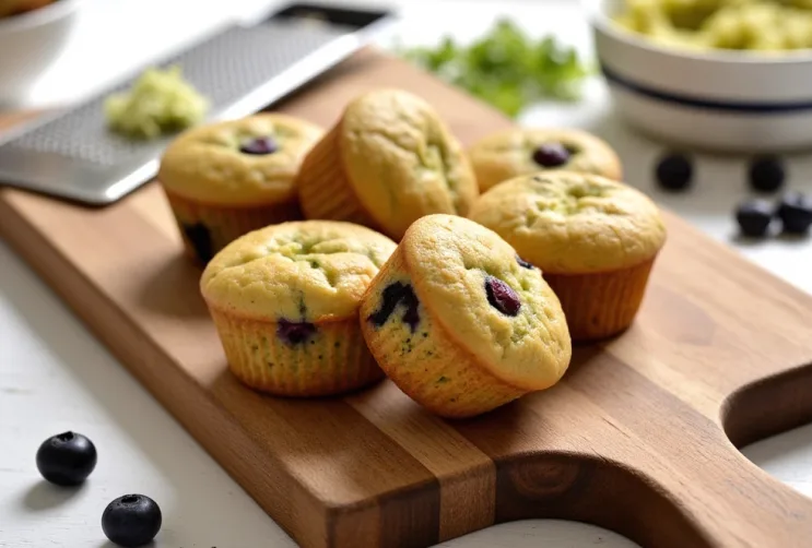 Zucchini-Bananen-Mini-Muffins mit Blaubeer-Sprenkeln