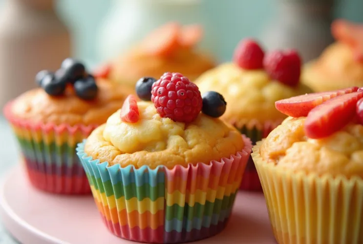 Regenbogen-Muffins