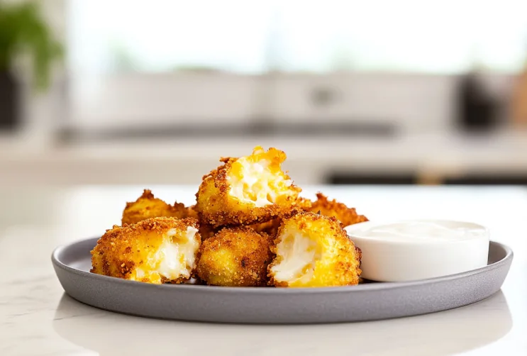 Blumenkohl-Käse-Nuggets mit Joghurt-Dip