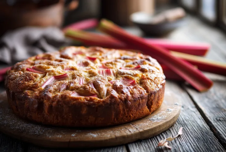Natursüßer Rhabarberkuchen