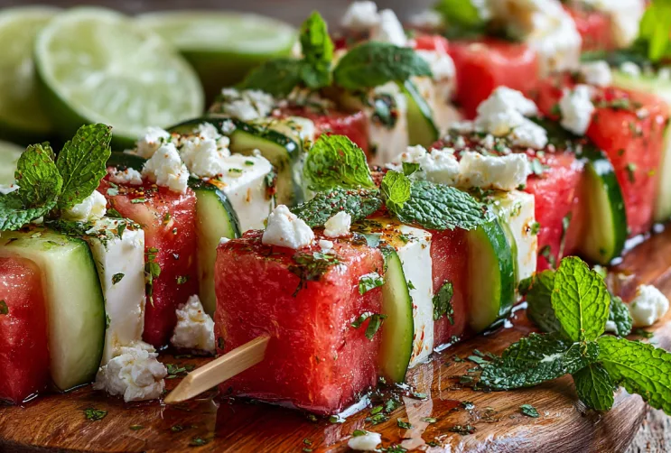 Wassermelonen-Feta-Spieße
