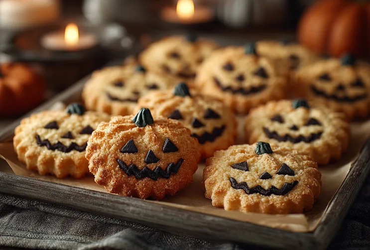 Halloween-Kürbis-Kekse