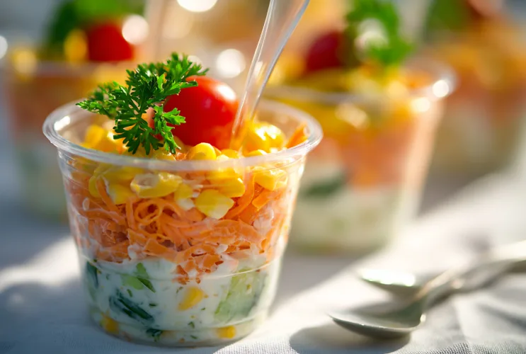 Der bunte Herbst-Schichtsalat im Glas
