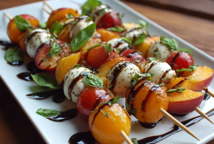 Regenbogen-Caprese-Spieße