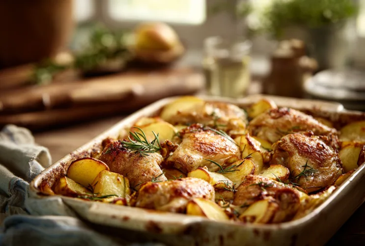Apfel-Walnuss-Hähnchen aus dem Ofen