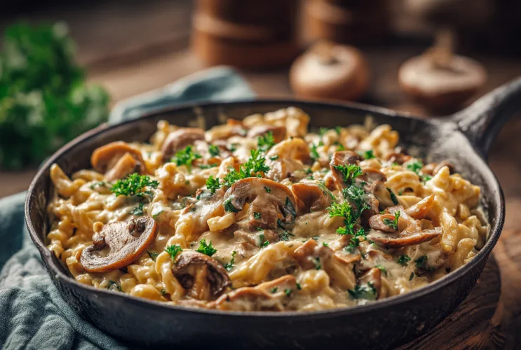 Cremige Champignon-Spätzle-Pfanne