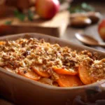 Apfel-Süßkartoffel-Gratin mit Zimt-Crumble