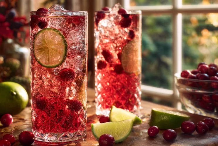Cranberry-Limetten-Spritz (Alkoholfrei)