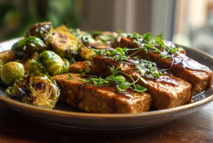 Tempeh mit karamellisierten Rosenkohl