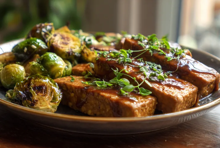 Tempeh mit karamellisierten Rosenkohl