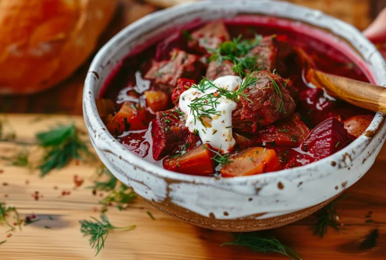 Rote-Bete-Eintopf mit Rindfleisch und Kartoffeln