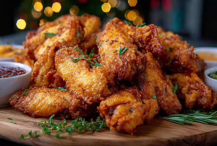 Hähnchen-Wings mit drei Dips (Heißluftfritteuse)
