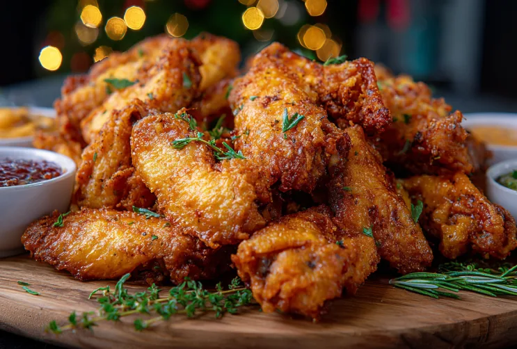 Hähnchen-Wings mit drei Dips (Heißluftfritteuse)