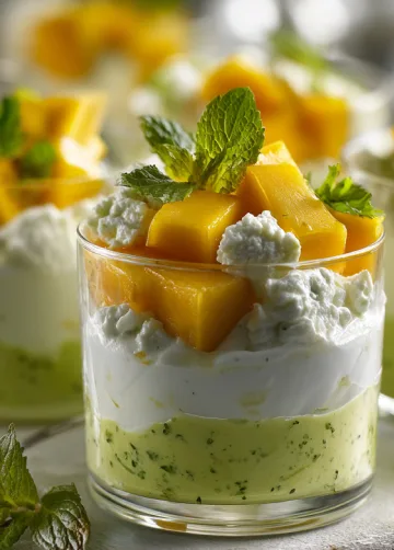 Avocado-Mango-Schicht-Träume mit Ziegenkäse