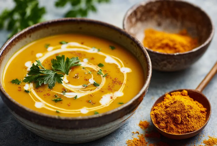 Cremige Süßkartoffel-Linsen-Suppe