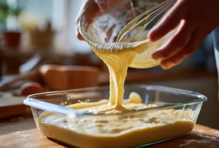 Teig in Form füllen