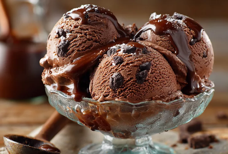 Schokoladeneiscreme ohne Eismaschine